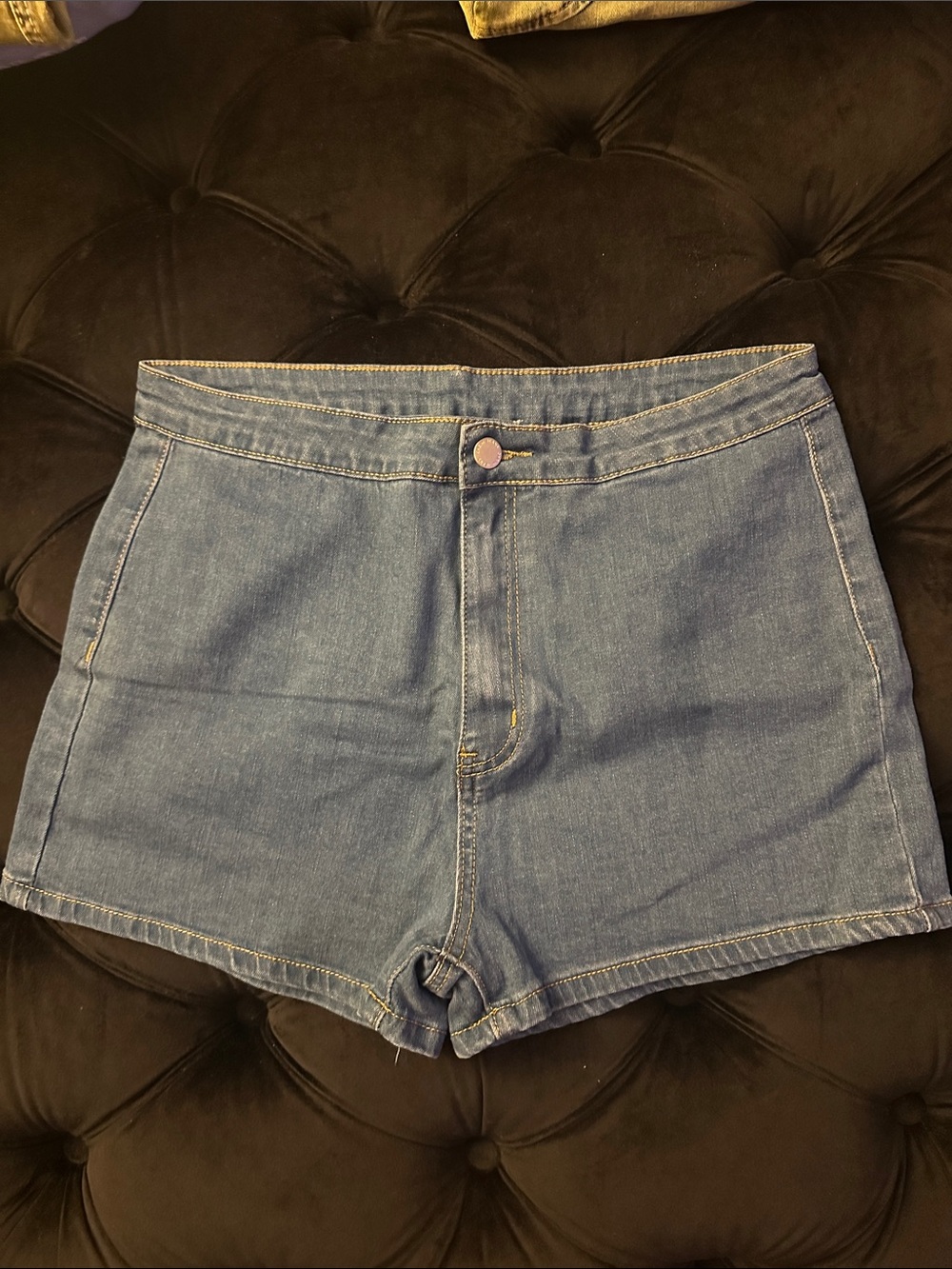 SHEIN Light Blue High-Waist Denim Shorts